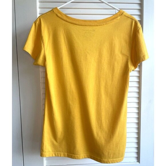 Colosseum LSU Women's Yellow V-Neck Shirt With Small Rhinestones XL fits like L - Picture 2 of 9
